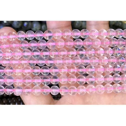 CQU258 Rose Quartz Beads Smooth Round 6mm 15.5" Strand