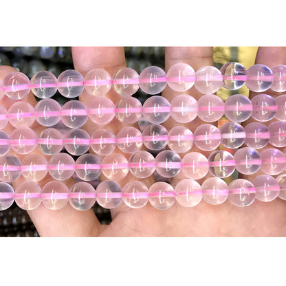 CQU259 Rose Quartz Beads Smooth Round 8mm 15.5" Strand