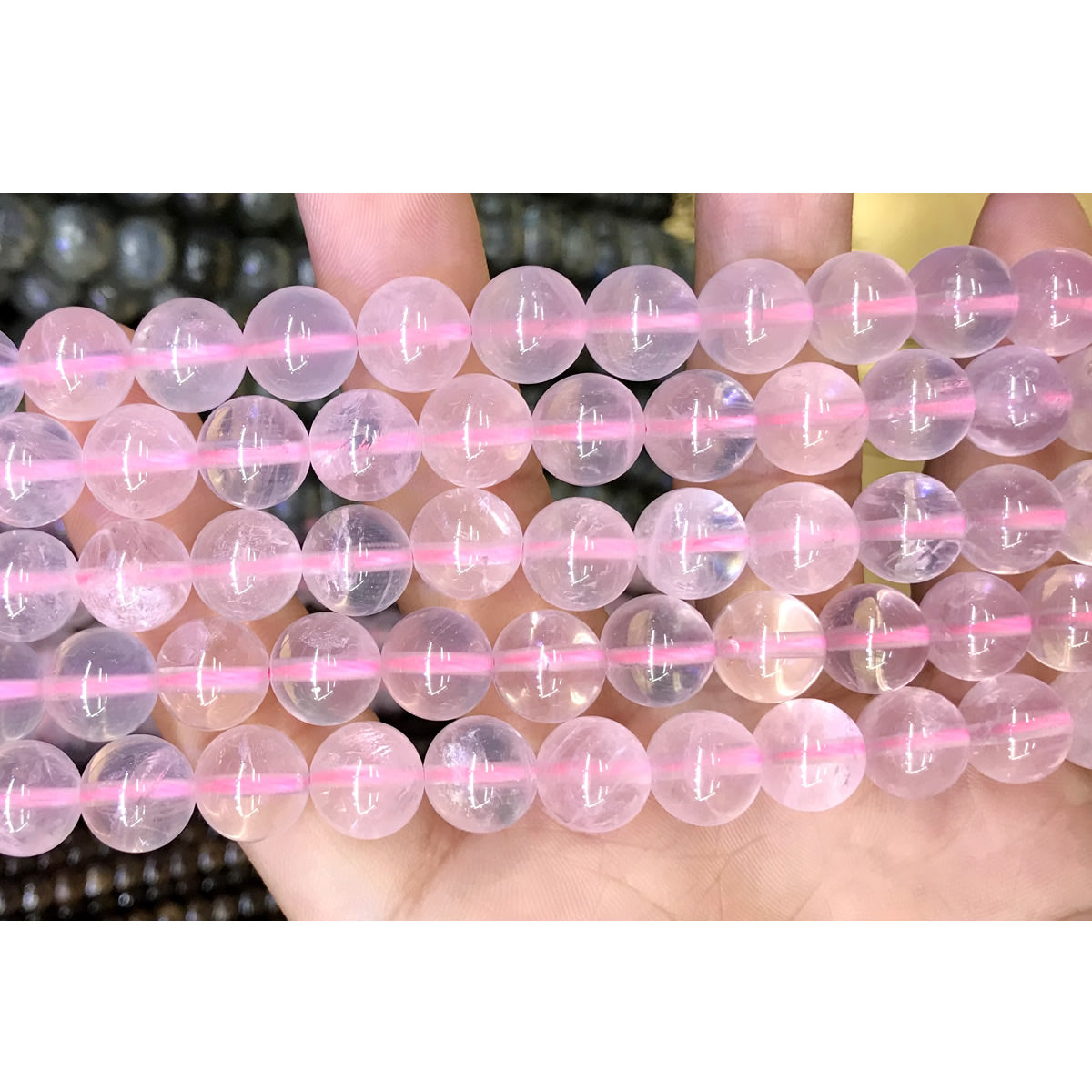 CQU260 Rose Quartz Beads Smooth Round 10mm 15.5" Strand