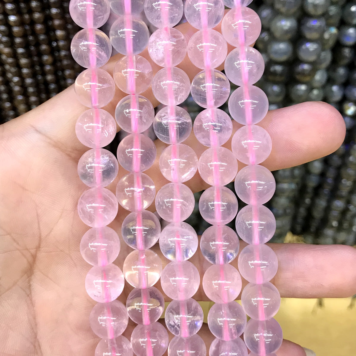 CQU260 Rose Quartz Beads Smooth Round 10mm 15.5" Strand