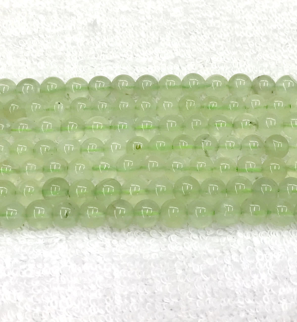 CUQ284 Green Rutilated Quartz Beads Smooth Round 6mm 15.5" Strand