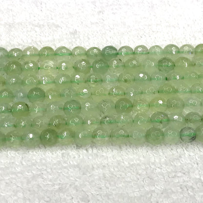 CUQ302 Green Rutilated Quartz Beads Faceted Round 6mm 15.5" Strand