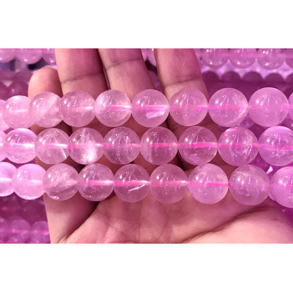 CQU313 Rose Quartz Gemstone Beads Smooth Round 12mm 15" Strand