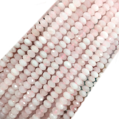 CQU316 Rose Quartz Beads Faceted Rondelle 4x6mm 15" Strand