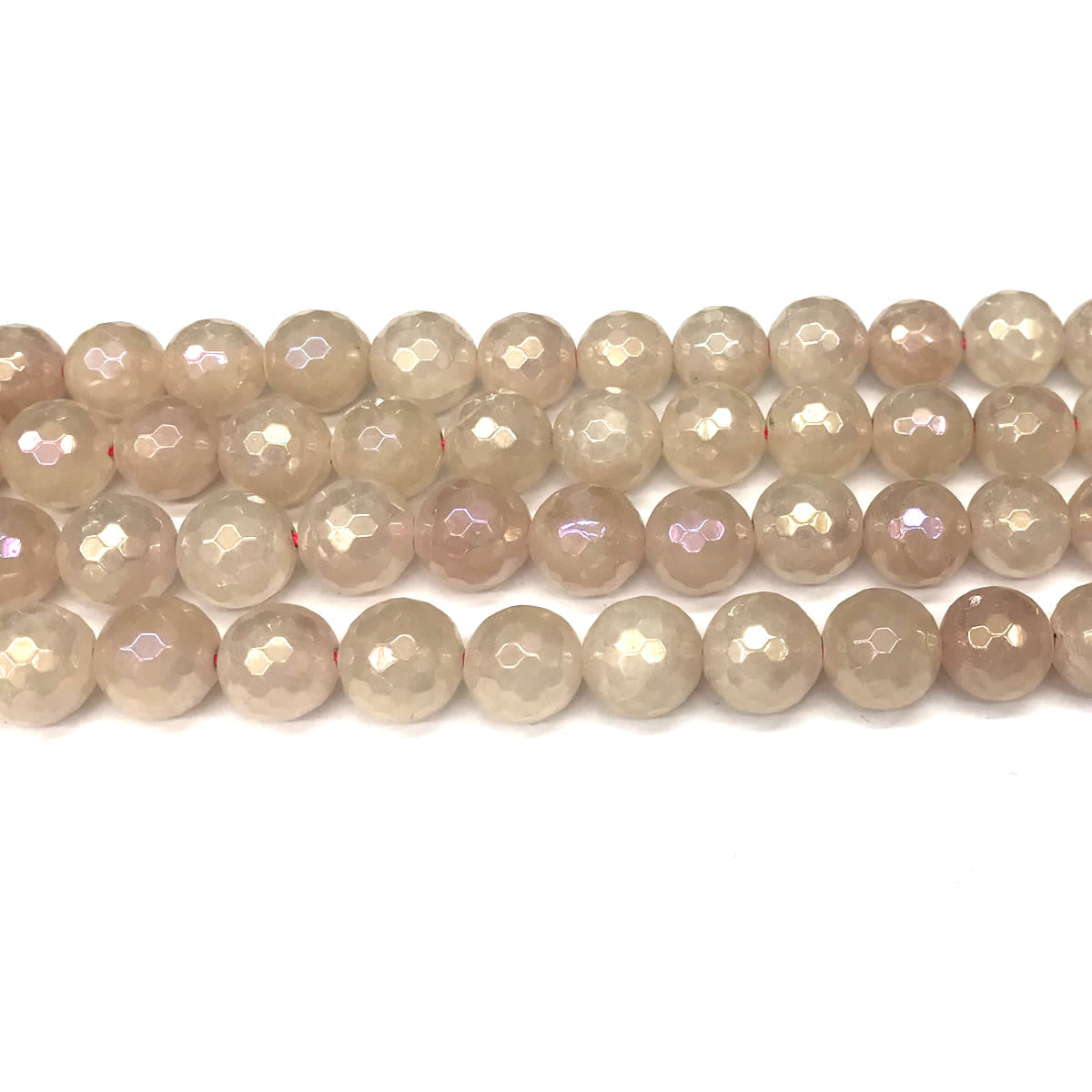 CQU333 Rose Quartz Beads Electroplated Faceted Round 12mm 15" Strand