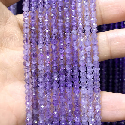 CRB03 Light Amethyst Beads Faceted Rondelle 2x3mm 15" Strand