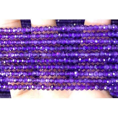 CRB04 Amethyst Gemstone Beads Faceted Rondelle 2x3mm 15" Strand