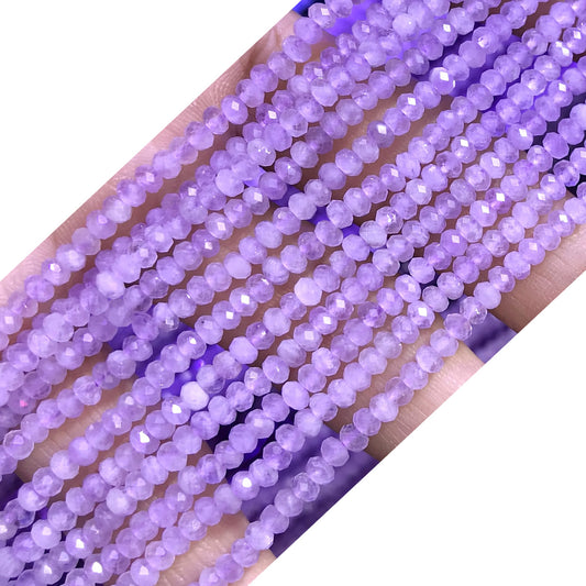 CRB05 Lavender Amethyst Beads Faceted Rondelle 2x3mm 15" Strand