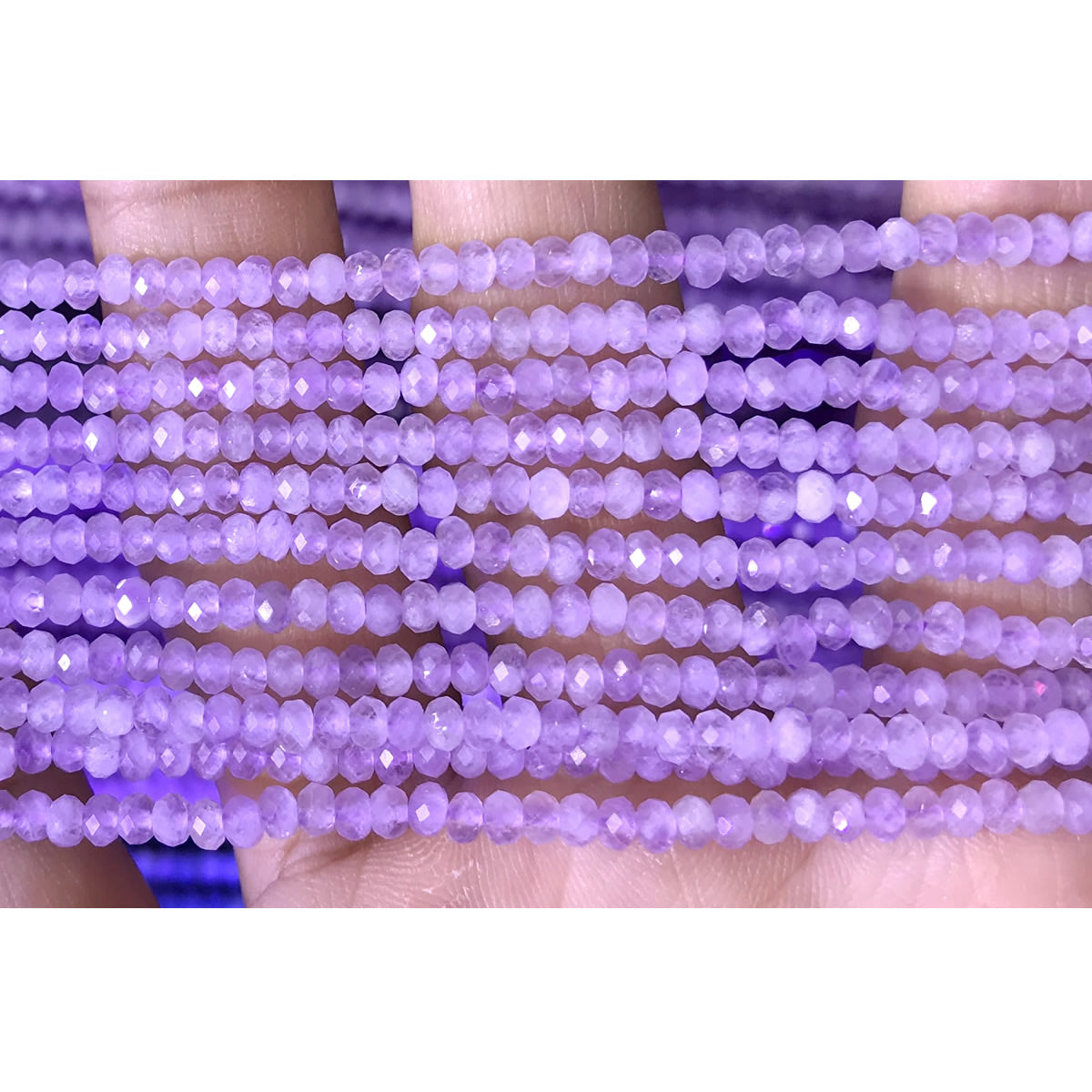 CRB05 Lavender Amethyst Beads Faceted Rondelle 2x3mm 15" Strand