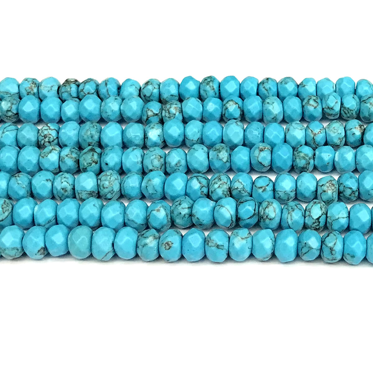 CRB103 Imitation Turquoise Beads Faceted Rondelle 5x8mm 15" Strand