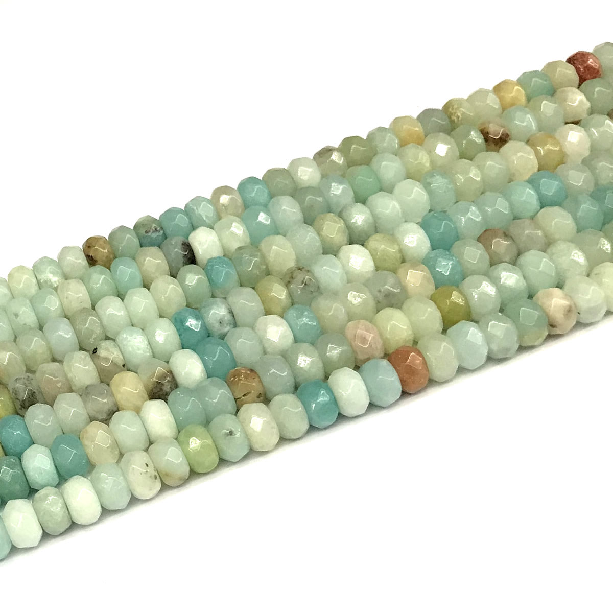 CRB104 Colorful Amazonite Beads Faceted Rondelle 4x6mm 15" Strand