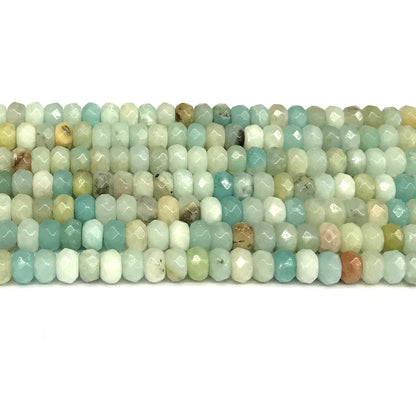 CRB104 Colorful Amazonite Beads Faceted Rondelle 4x6mm 15" Strand