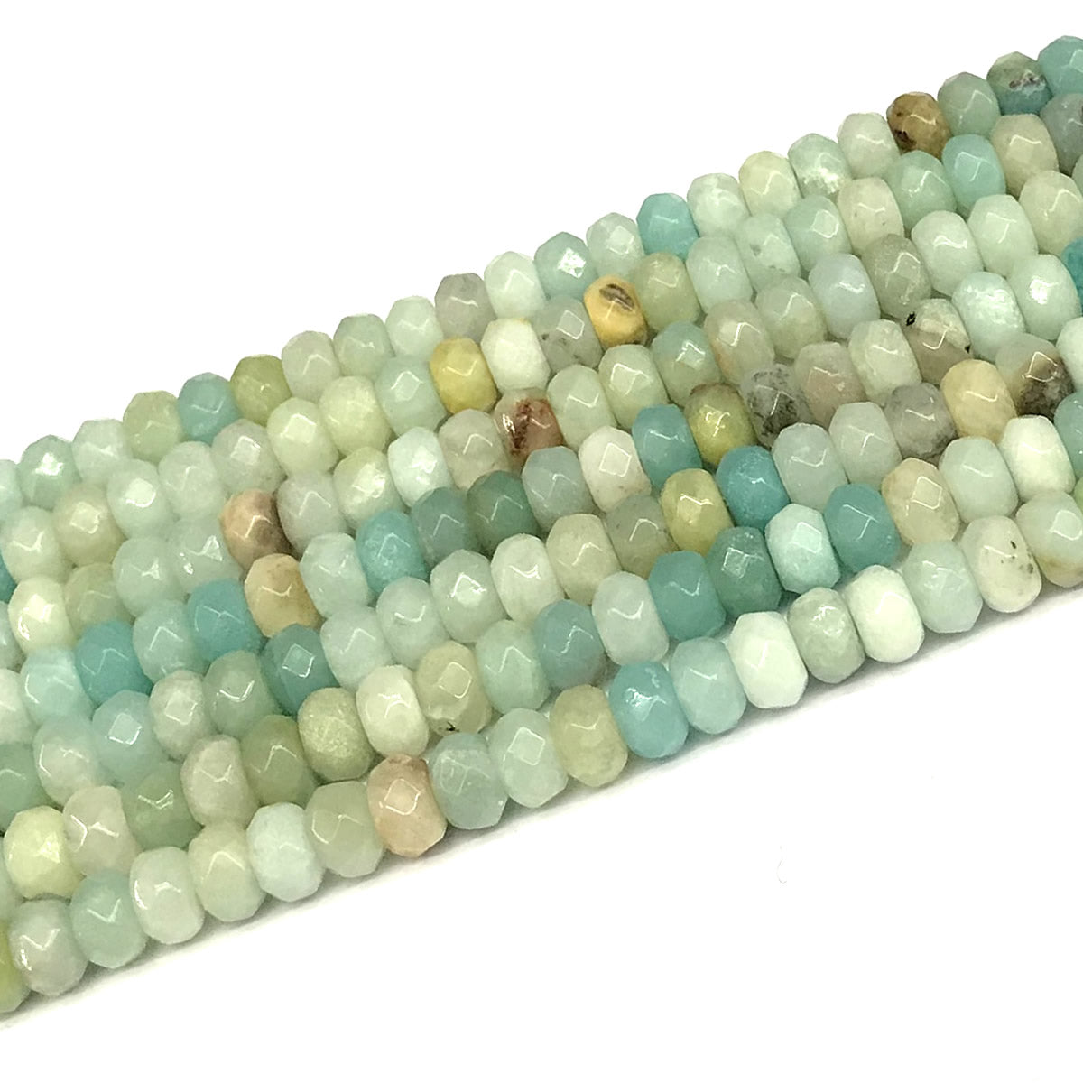 CRB105 Colorful Amazonite Beads Faceted Rondelle 5x8mm 15" Strand