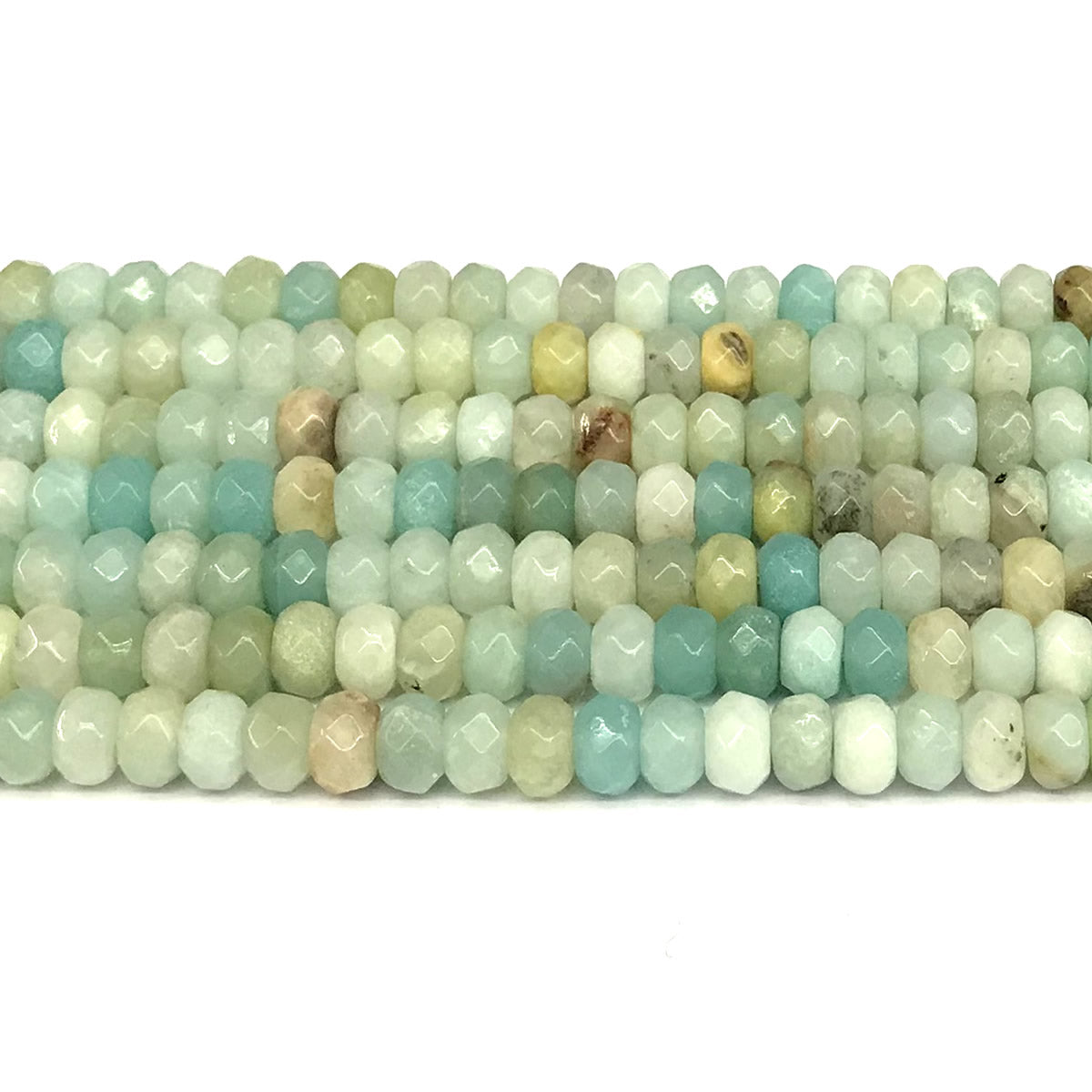 CRB105 Colorful Amazonite Beads Faceted Rondelle 5x8mm 15" Strand