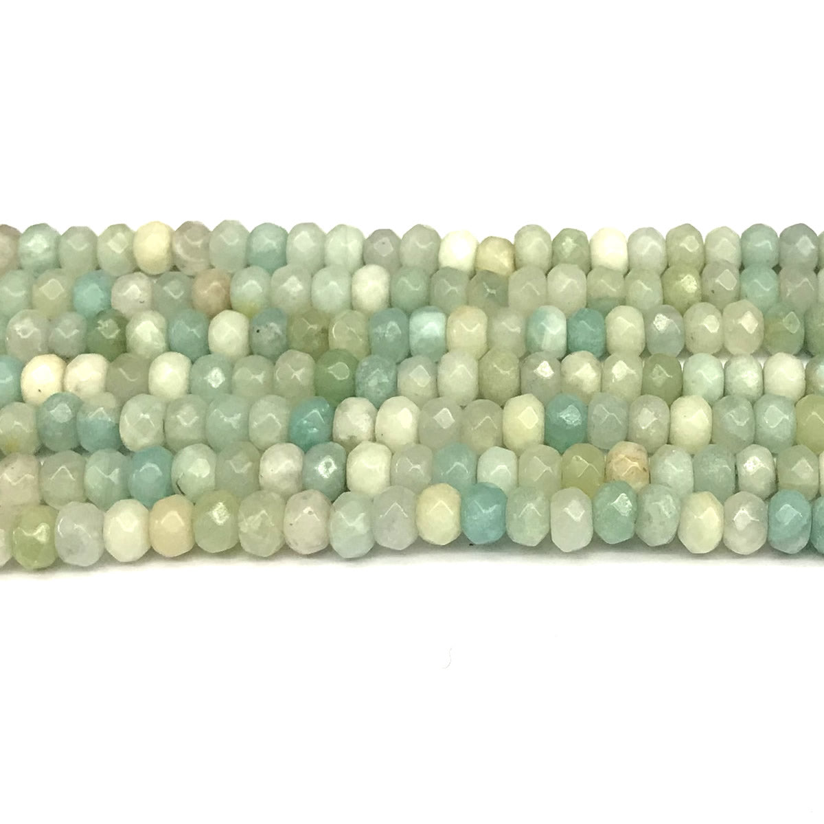 CRB106 Amazonite Gemstone Beads Faceted Rondelle 4x6mm 15" Strand