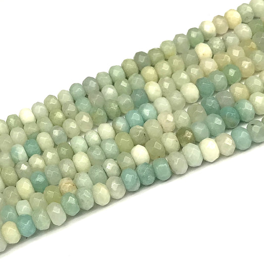 CRB107 Amazonite Gemstone Beads Faceted Rondelle 5x8mm 15" Strand