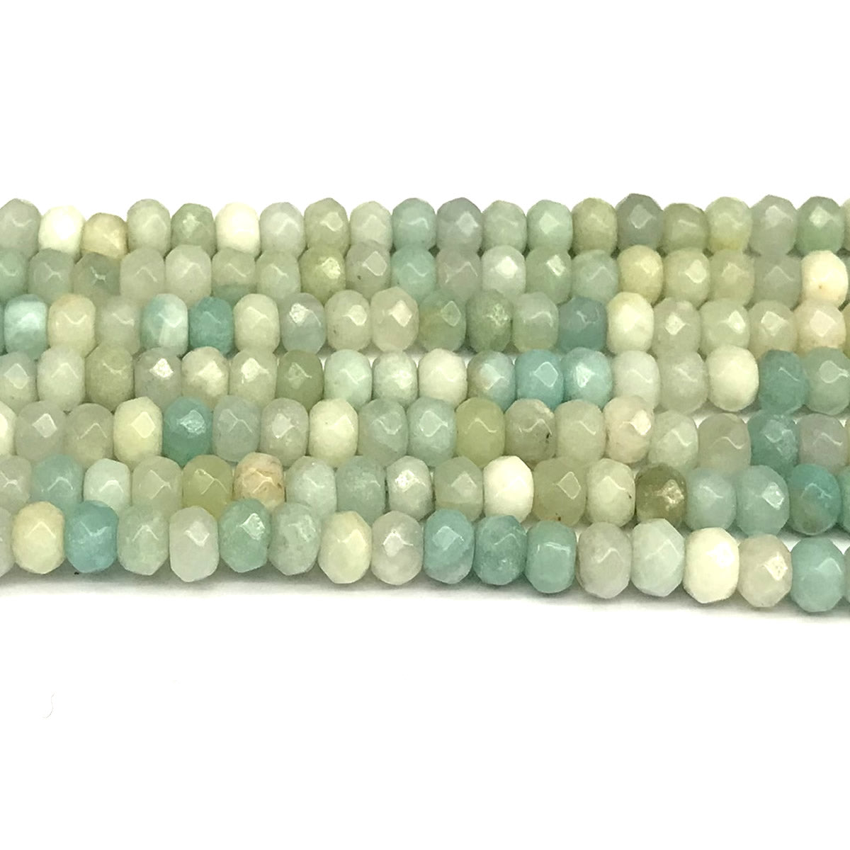 CRB107 Amazonite Gemstone Beads Faceted Rondelle 5x8mm 15" Strand