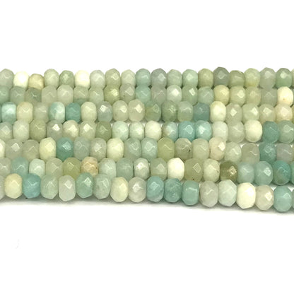 CRB107 Amazonite Gemstone Beads Faceted Rondelle 5x8mm 15" Strand