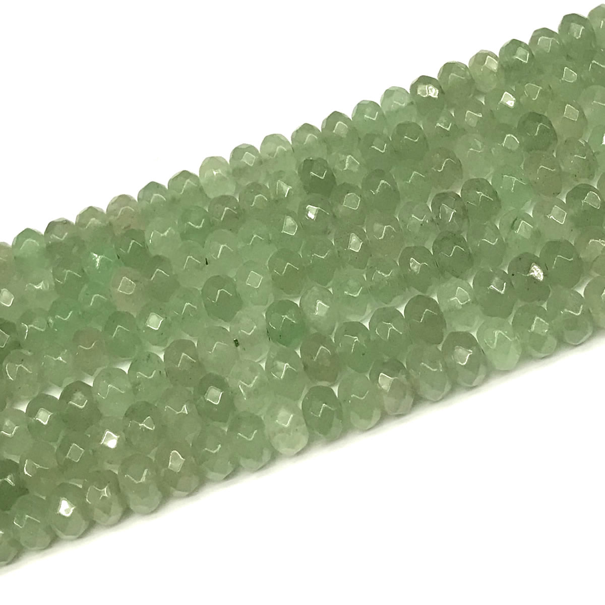 CRB108 Green Aventurine Jade Beads Faceted Rondelle 4x6mm 15" Strand