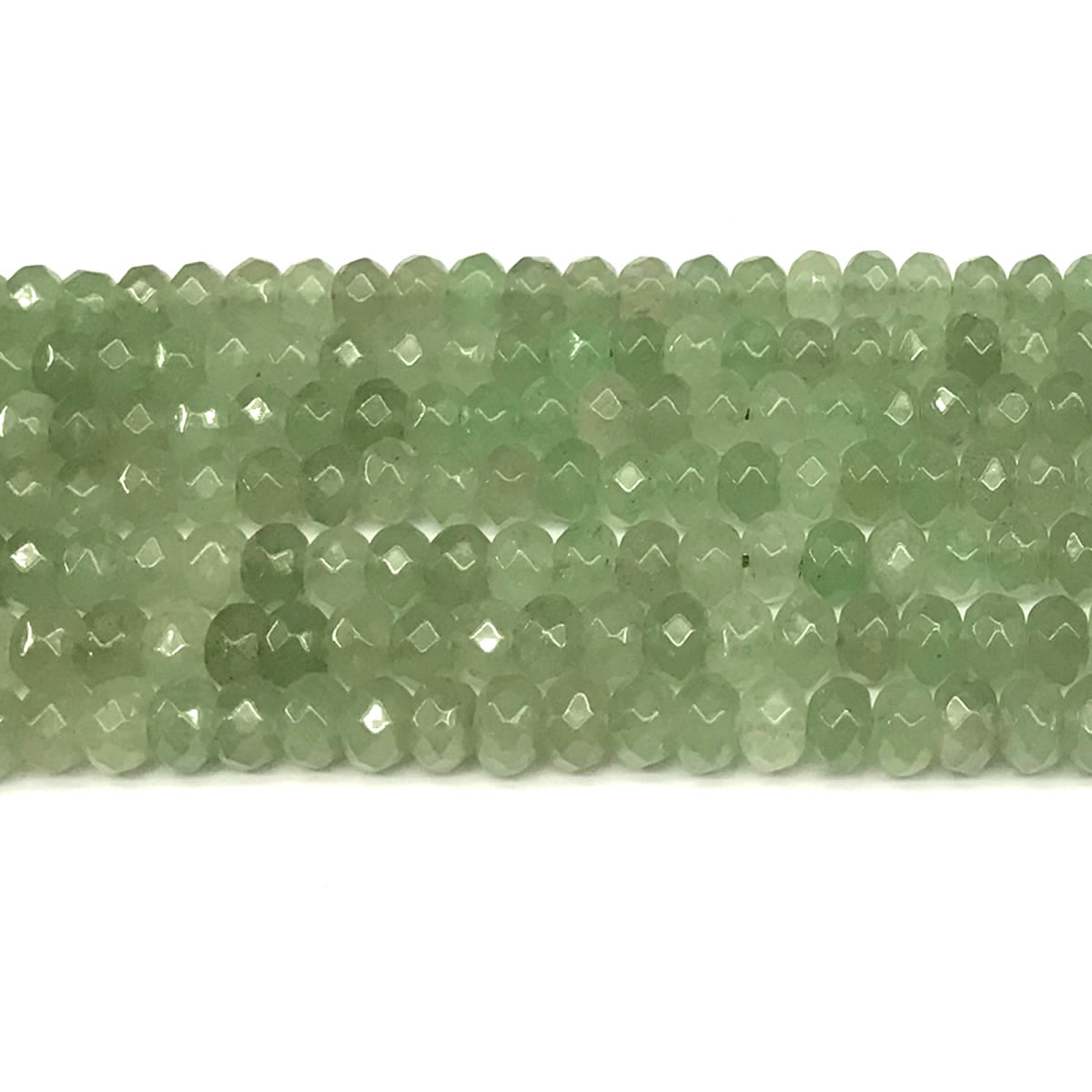 CRB108 Green Aventurine Jade Beads Faceted Rondelle 4x6mm 15" Strand