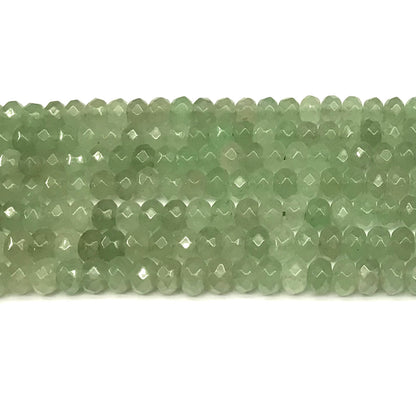 CRB108 Green Aventurine Jade Beads Faceted Rondelle 4x6mm 15" Strand