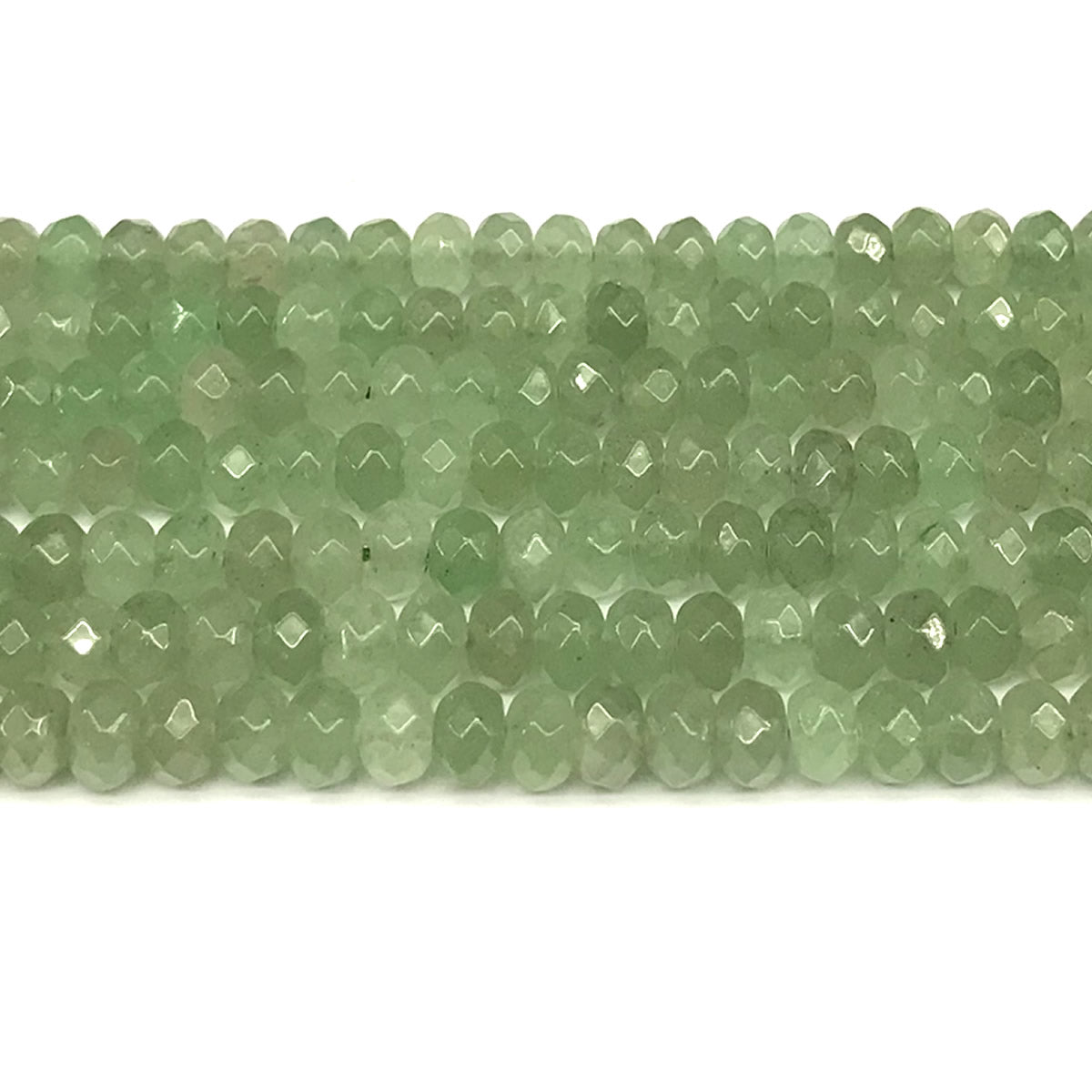 CRB109 Green Aventurine Jade Beads Faceted Rondelle 5x8mm 15" Strand