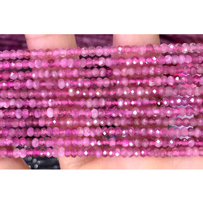 CRB11 Pink Tourmaline Beads Faceted Rondelle 2x3mm 15" Strand