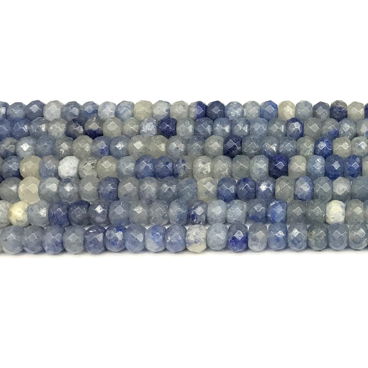 CRB110 Blue Aventurine Jade Beads Faceted Rondelle 4x6mm 15" Strand