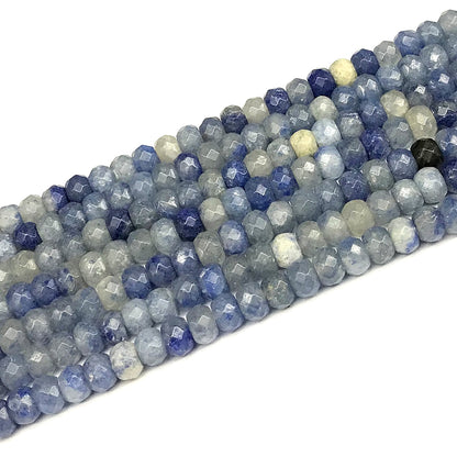 CRB111 Blue Aventurine Jade Beads Faceted Rondelle 5x8mm 15" Strand