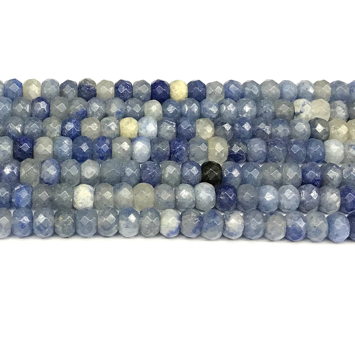 CRB111 Blue Aventurine Jade Beads Faceted Rondelle 5x8mm 15" Strand