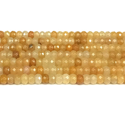 CRB112 Yellow Aventurine Jade Beads Faceted Rondelle 4x6mm 15" Strand