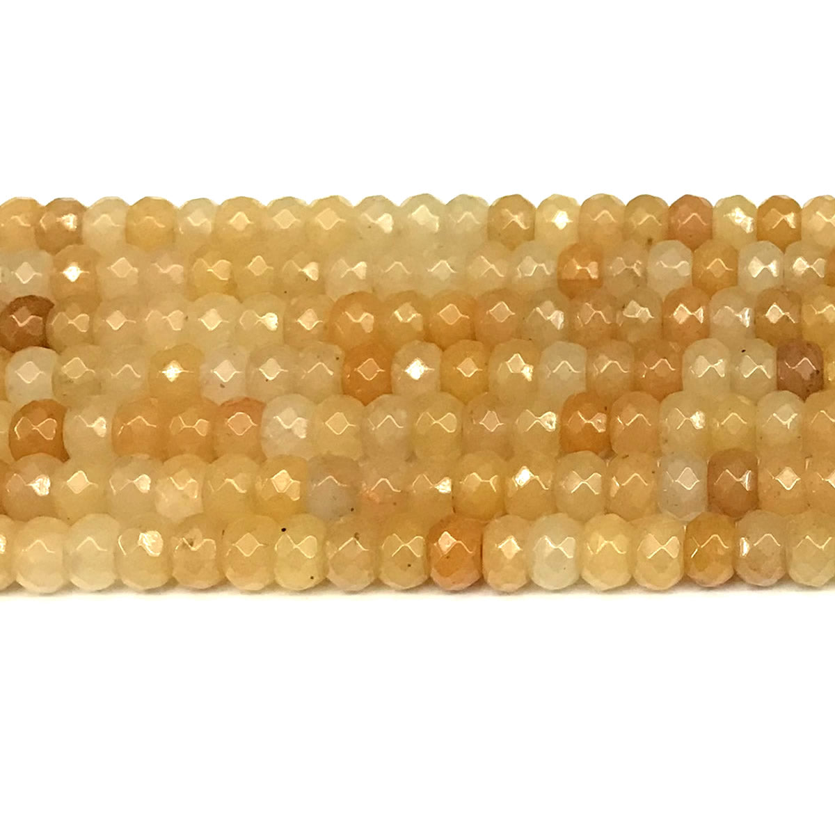 CRB113 Yellow Aventurine Jade Beads Faceted Rondelle 5x8mm 15" Strand