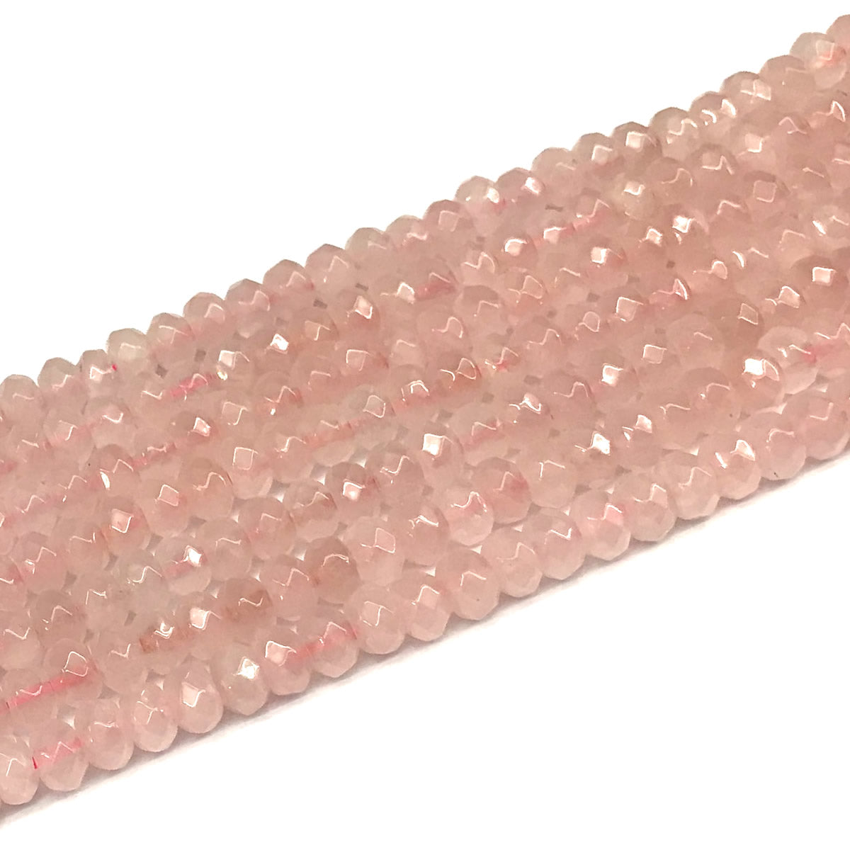 CRB116 Rose Quartz Beads Faceted Rondelle 4x6mm 15" Strand