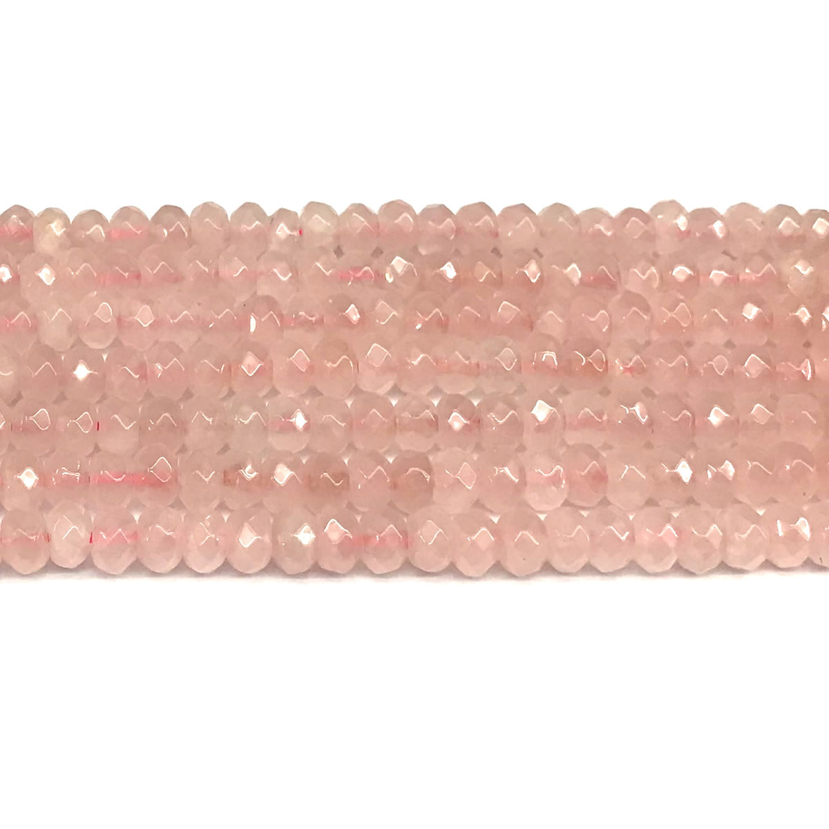 CRB116 Rose Quartz Beads Faceted Rondelle 4x6mm 15" Strand