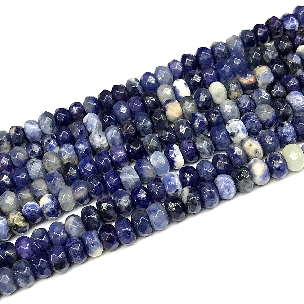 CRB125 Sodalite Gemstone Beads Faceted Rondelle 5x8mm 15" Strand