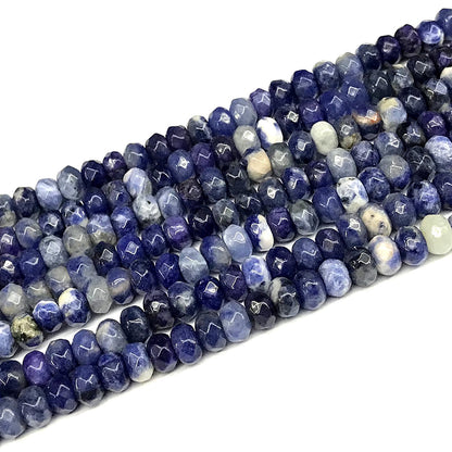 CRB125 Sodalite Gemstone Beads Faceted Rondelle 5x8mm 15" Strand