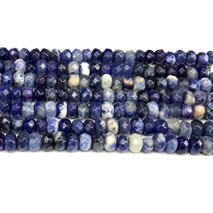 CRB125 Sodalite Gemstone Beads Faceted Rondelle 5x8mm 15" Strand