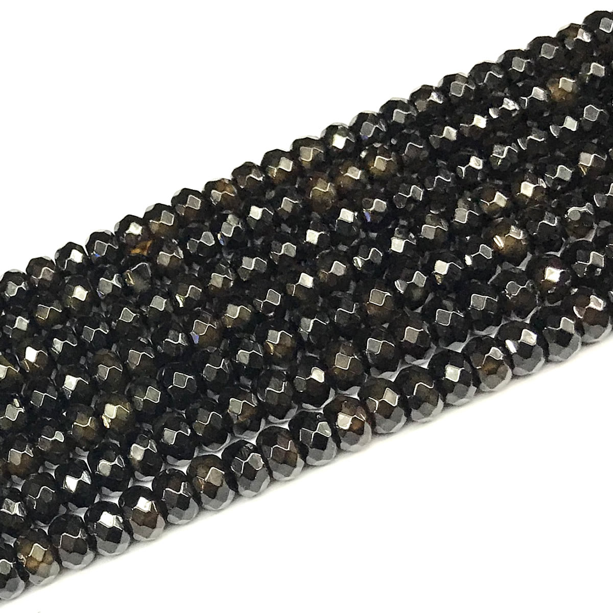 CRB129 Golden Obsidian Beads Faceted Rondelle 5x8mm 15" Strand