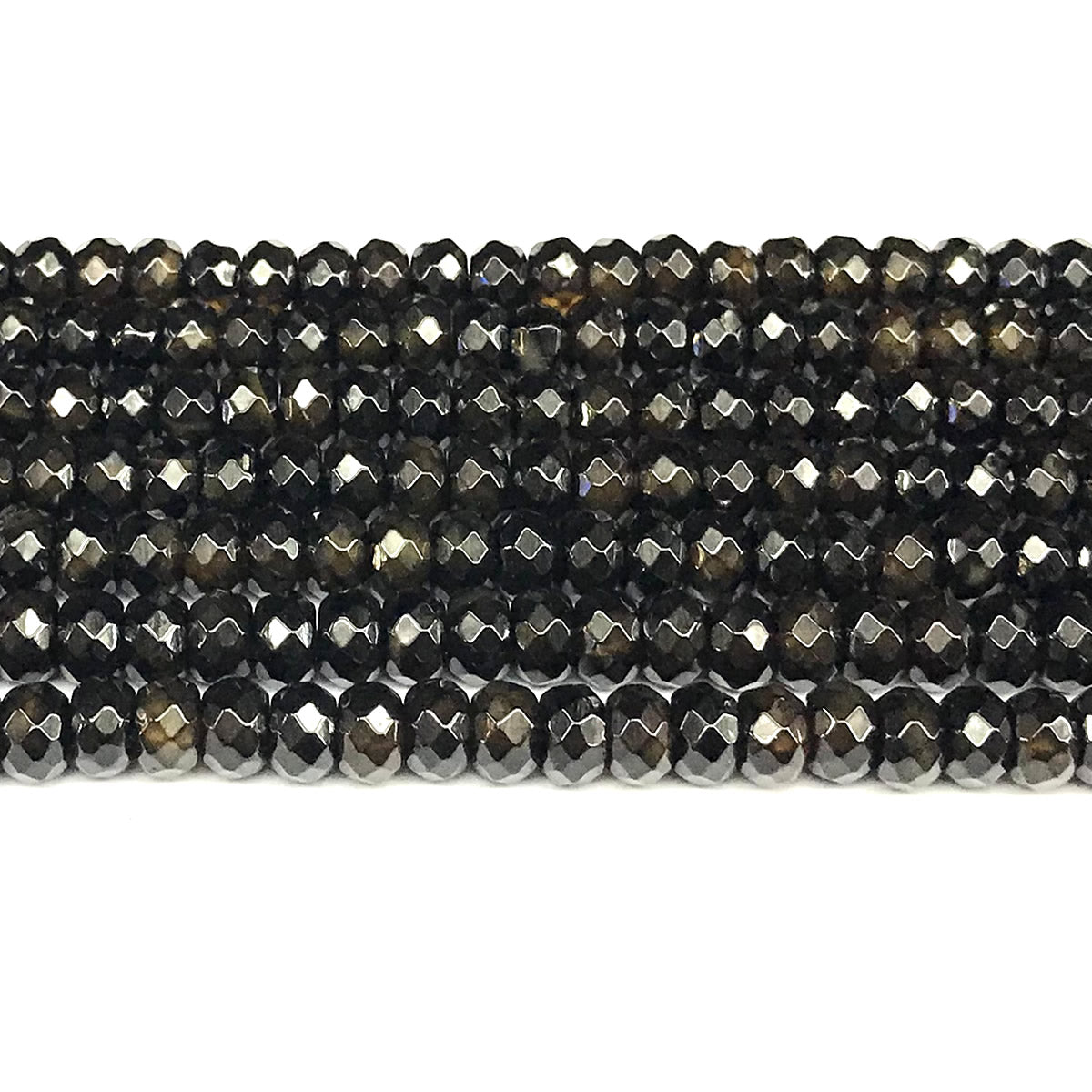 CRB129 Golden Obsidian Beads Faceted Rondelle 5x8mm 15" Strand