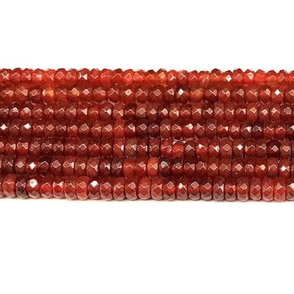 CRB131 Red Agate Beads Faceted Rondelle 5x8mm 15" Strand