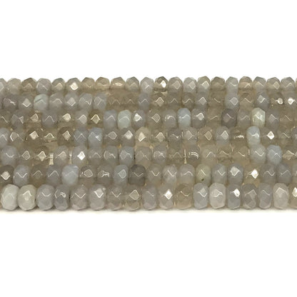 CRB135 Grey Agate Beads Faceted Rondelle 5x8mm 15" Strand