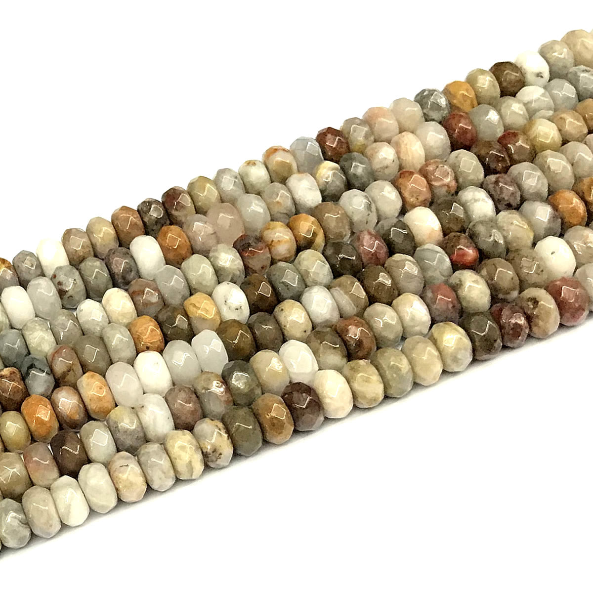 CRB136 Agate Gemstone Beads Faceted Rondelle 4x6mm 15" Strand