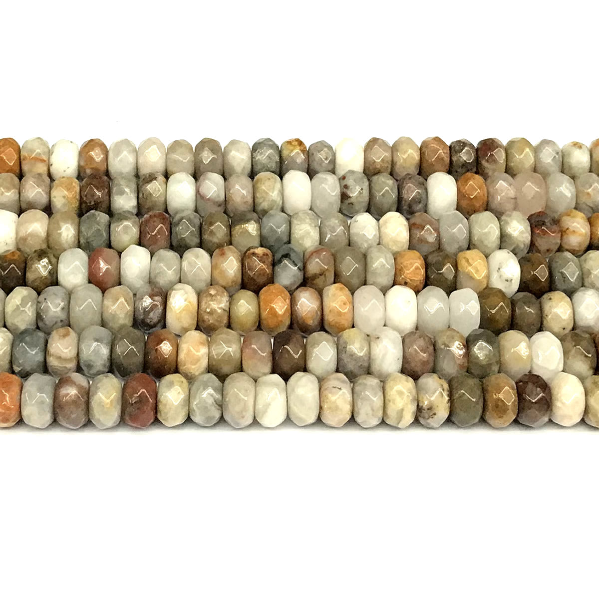 CRB137 Agate Gemstone Beads Faceted Rondelle 5x8mm 15" Strand