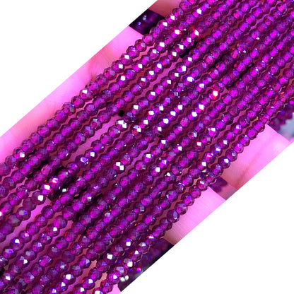 CRB14 Garnet Gemstone Beads Faceted Rondelle 2x3mm 15" Strand