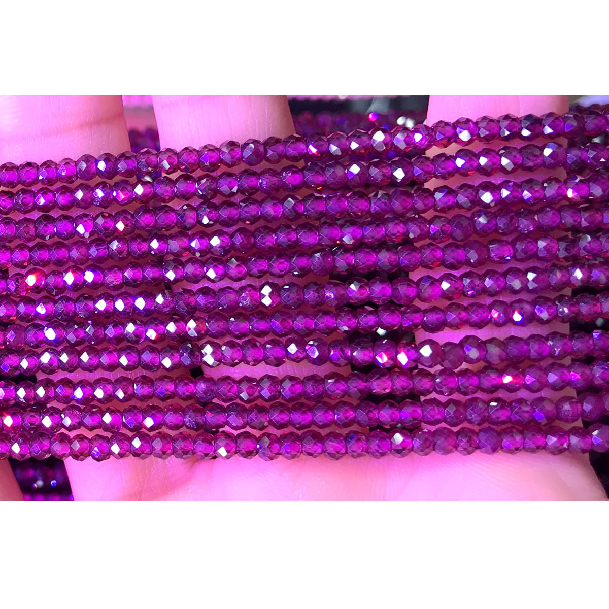 CRB14 Garnet Gemstone Beads Faceted Rondelle 2x3mm 15" Strand