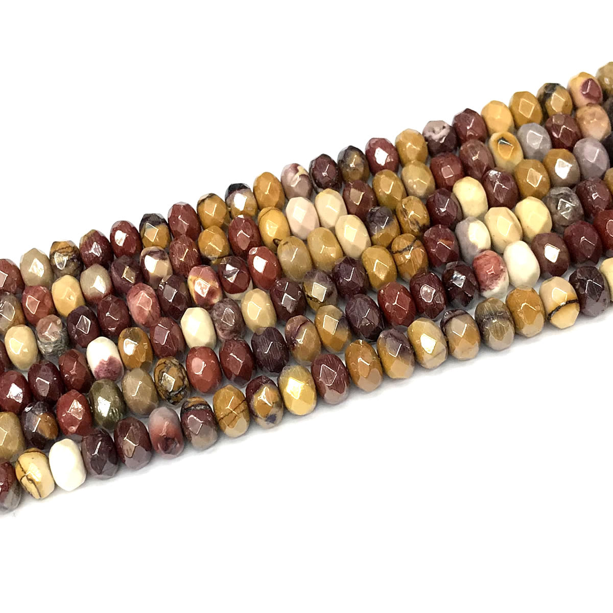 CRB14 Mookaite Beads Electroplated Faceted Rondelle 5x8mm 15" Strand