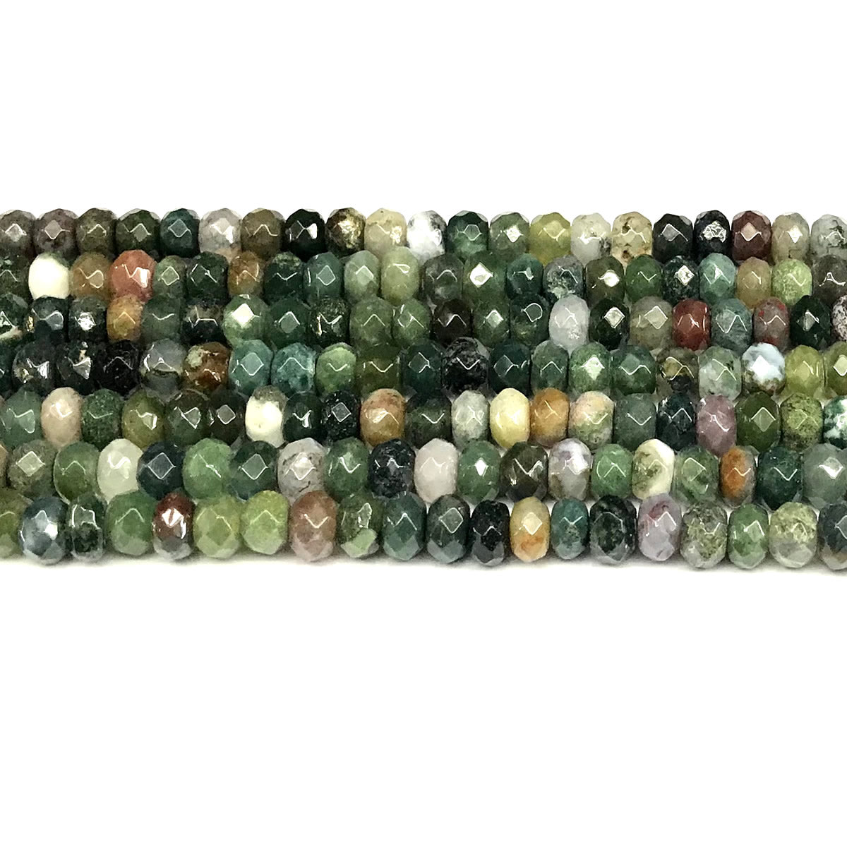 CRB142 Indian Agate Beads Faceted Rondelle 4x6mm 15" Strand