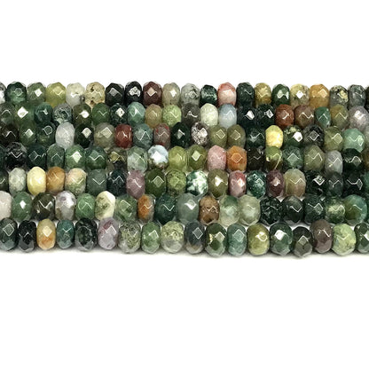 CRB143 Indian Agate Beads Faceted Rondelle 5x8mm 15" Strand