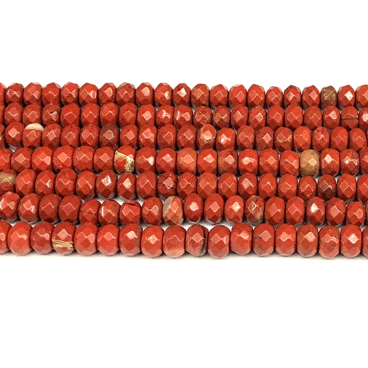 CRB150 Red Jasper Beads Faceted Rondelle 5x8mm 15" Strand