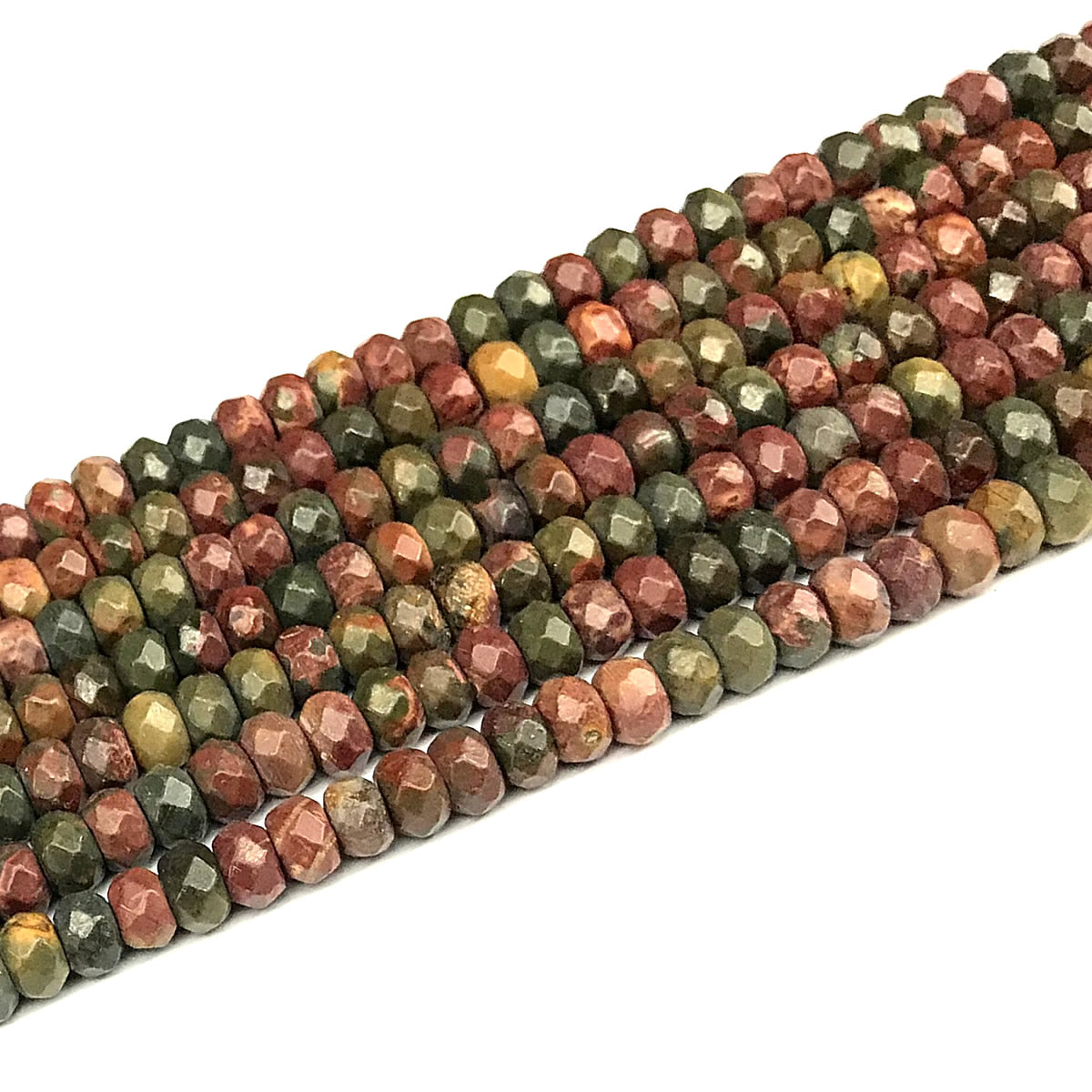 CRB153 Picasso jasper Beads Faceted Rondelle 4x6mm 15" Strand